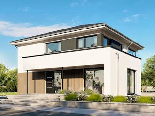 Massivhaus München von P & P Massivhaus Schlüsselfertig ab 410000€, Stadtvilla Außenansicht 1