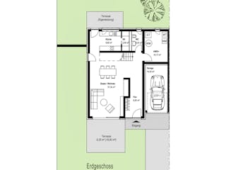 Massivhaus Neox Living - Reihenhaus von P & P Massivhaus Schlüsselfertig ab 355000€, Cubushaus Grundriss 1