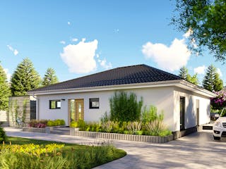 Massivhaus Nizza von P & P Massivhaus Schlüsselfertig ab 278000€, Bungalow Außenansicht 2