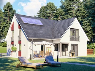 Massivhaus Oslo von P & P Massivhaus Schlüsselfertig ab 415000€, Satteldach-Klassiker Außenansicht 1