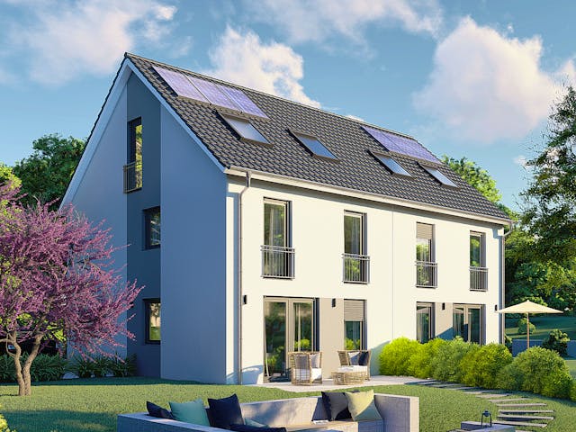 Massivhaus Salzburg von P & P Massivhaus Schlüsselfertig ab 299000€, Satteldach-Klassiker Außenansicht 1