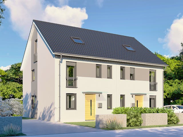 Massivhaus Salzburg von P & P Massivhaus Schlüsselfertig ab 299000€, Satteldach-Klassiker Außenansicht 2