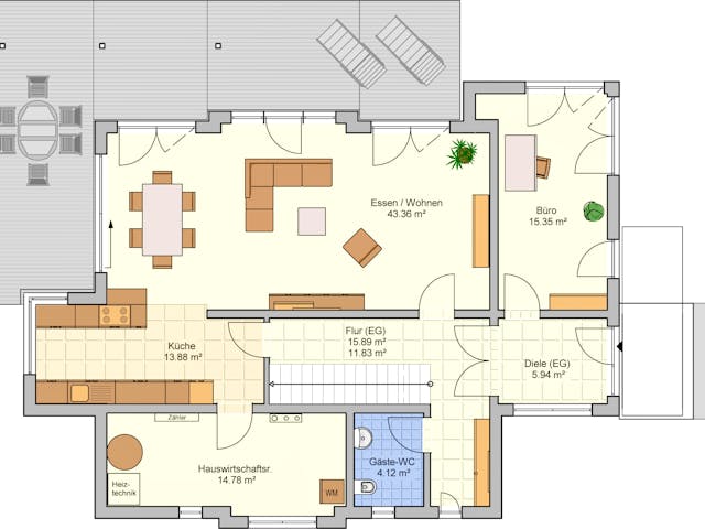 Fertighaus Wuppertal von Fingerhut Haus Schlüsselfertig ab 606177€, Satteldach-Klassiker Grundriss 1