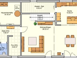 Fertighaus Arbaro von Fingerhut Haus Schlüsselfertig ab 564802€, Satteldach-Klassiker Grundriss 1