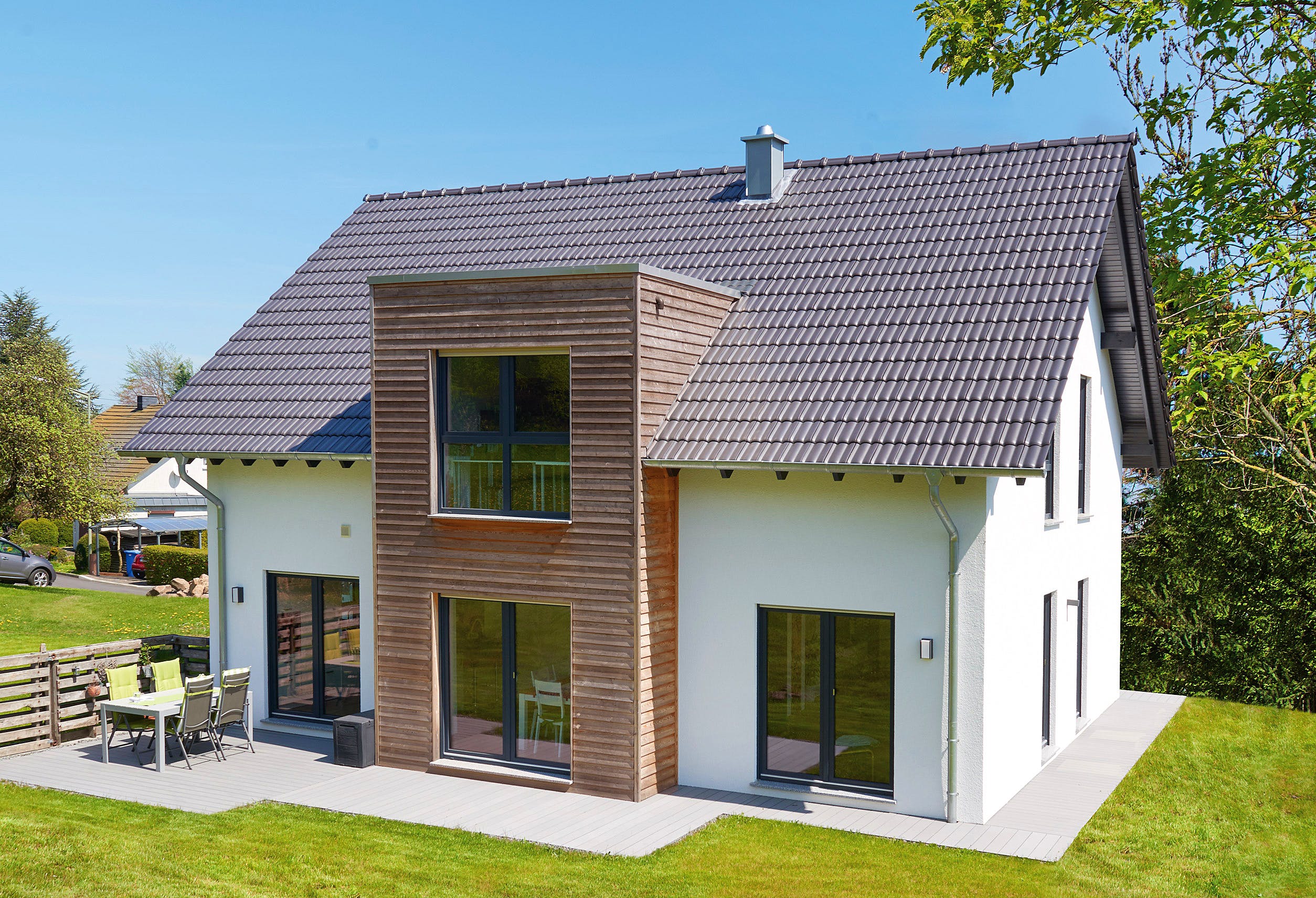 Fertighaus Locca von FINGERHUT-HAUS Schlüsselfertig ab 474566€, Satteldach-Klassiker Außenansicht 1