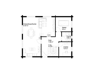 Blockhaus Rappenau von Rems-Murr-Holzhaus Ausbauhaus ab 311551€, Blockhaus Grundriss 1