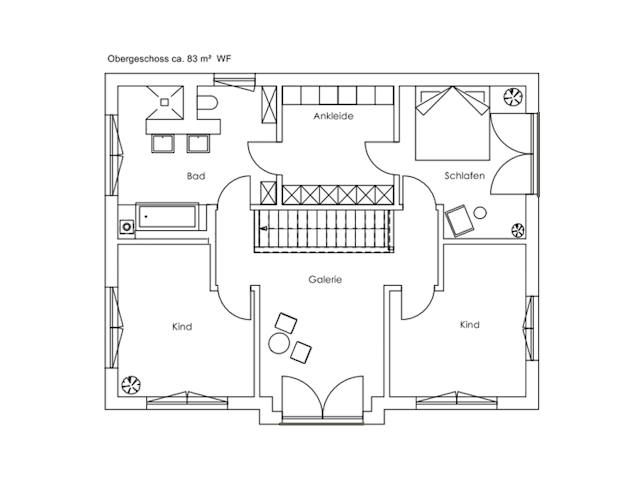 Fertighaus Glonn von Regnauer Hausbau, Satteldach-Klassiker Grundriss 1