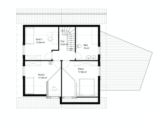 Blockhaus Urach von Rems-Murr-Holzhaus Schlüsselfertig ab 465000€, Satteldach-Klassiker Grundriss 2