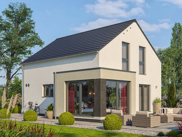 Fertighaus CLOU 119 von RENSCH-HAUS Schlüsselfertig ab 340221€, Satteldach-Klassiker Außenansicht 1 Fertighaus CLOU 119 von RENSCH-HAUS Schlüsselfertig ab 340221€, Satteldach-Klassiker Außenansicht 1