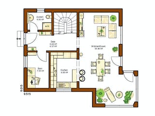 Fertighaus CLOU 119 von RENSCH-HAUS Schlüsselfertig ab 340221€, Satteldach-Klassiker Grundriss 1