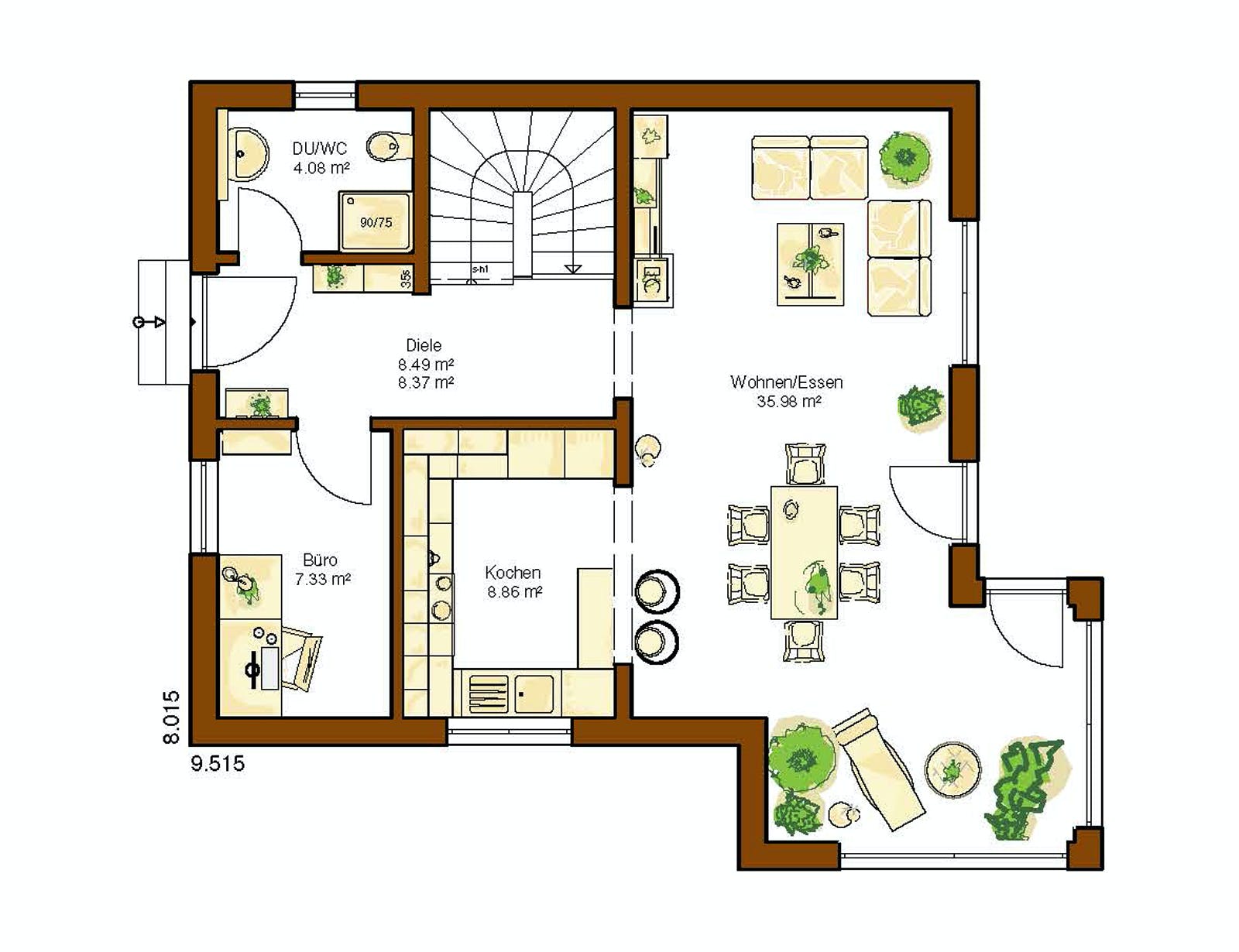 Fertighaus CLOU 119 von RENSCH-HAUS Schlüsselfertig ab 340221€, Satteldach-Klassiker Grundriss 1
