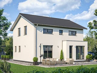 Fertighaus Clou 123.1 von RENSCH-HAUS Schlüsselfertig ab 337461€, Satteldach-Klassiker Außenansicht 1