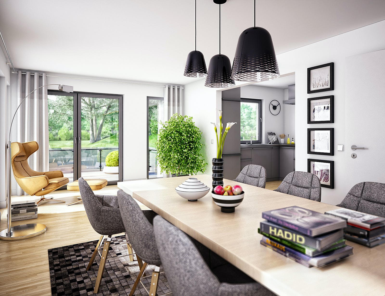 Fertighaus Clou 125 von RENSCH-HAUS Schlüsselfertig ab 310980€, Satteldach-Klassiker Innenansicht 1