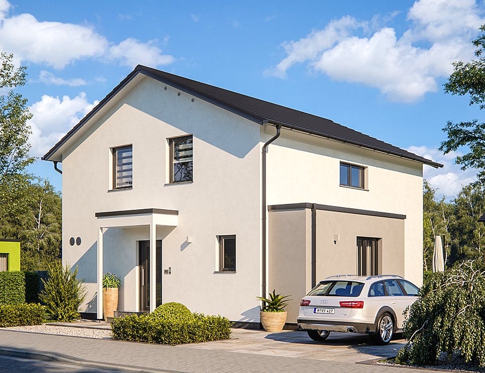 Fertighaus CLOU 134 von RENSCH-HAUS Schlüsselfertig ab 380053€, Satteldach-Klassiker Außenansicht 2