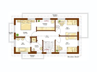 Fertighaus Clou 140 - Var. 2 von RENSCH-HAUS Schlüsselfertig ab 406174€, Satteldach-Klassiker Grundriss 2