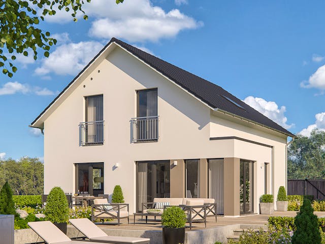 Fertighaus Clou 143 von RENSCH-HAUS Schlüsselfertig ab 344223€, Satteldach-Klassiker Außenansicht 1 Fertighaus Clou 143 von RENSCH-HAUS Schlüsselfertig ab 344223€, Satteldach-Klassiker Außenansicht 1