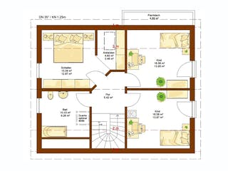 Fertighaus Clou 143 von RENSCH-HAUS Schlüsselfertig ab 344223€, Satteldach-Klassiker Grundriss 2