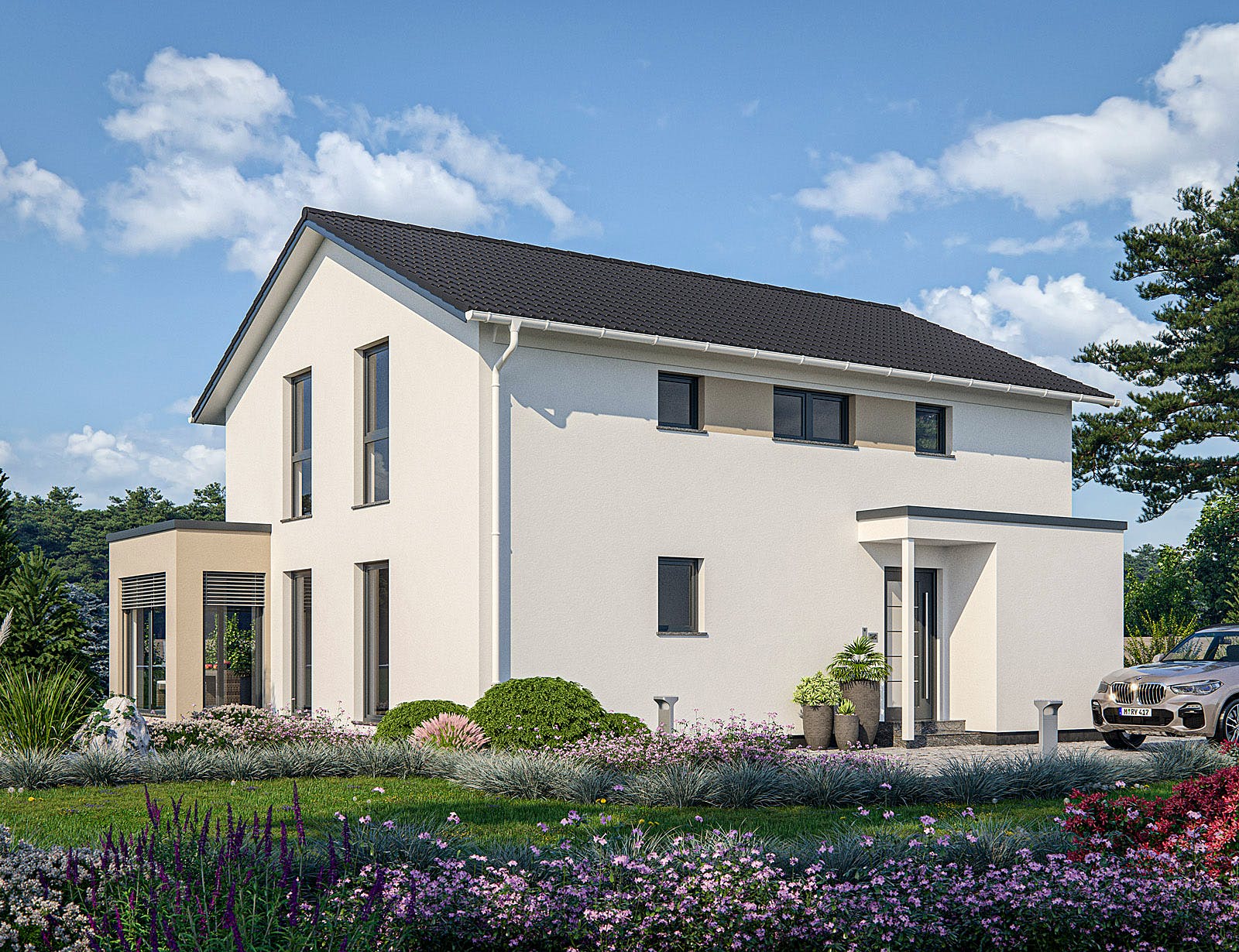 Fertighaus Clou 149 von RENSCH-HAUS Schlüsselfertig ab 397334€, Satteldach-Klassiker Außenansicht 2
