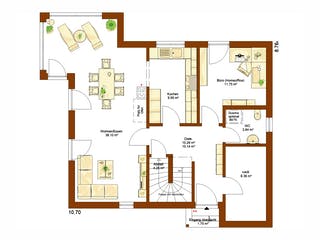 Fertighaus Clou 149 von RENSCH-HAUS Schlüsselfertig ab 397334€, Satteldach-Klassiker Grundriss 1