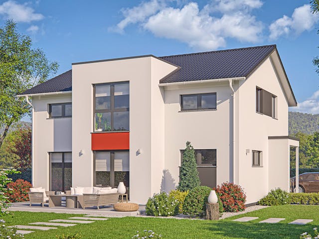 Fertighaus Clou 158 von RENSCH-HAUS Schlüsselfertig ab 415509€, Satteldach-Klassiker Außenansicht 1 Fertighaus Clou 158 von RENSCH-HAUS Schlüsselfertig ab 415509€, Satteldach-Klassiker Außenansicht 1