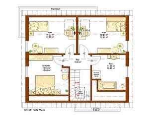 Fertighaus Life 150 von RENSCH-HAUS Schlüsselfertig ab 385718€, Satteldach-Klassiker Grundriss 2