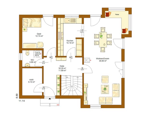 Fertighaus Life 159 von RENSCH-HAUS Schlüsselfertig ab 407905€, Satteldach-Klassiker Grundriss 1