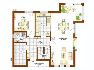 Fertighaus MH Kopenhagen von RENSCH-HAUS, Satteldach-Klassiker Grundriss 1