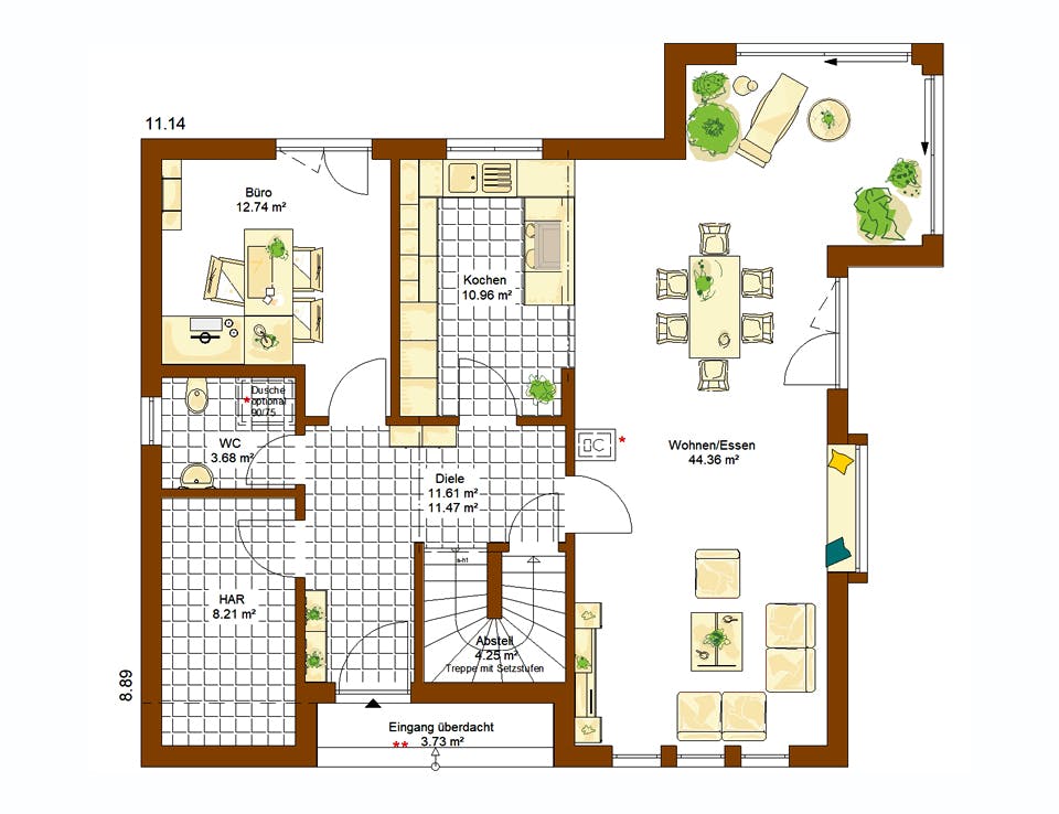 Fertighaus MH Kopenhagen von RENSCH-HAUS, Satteldach-Klassiker Grundriss 1