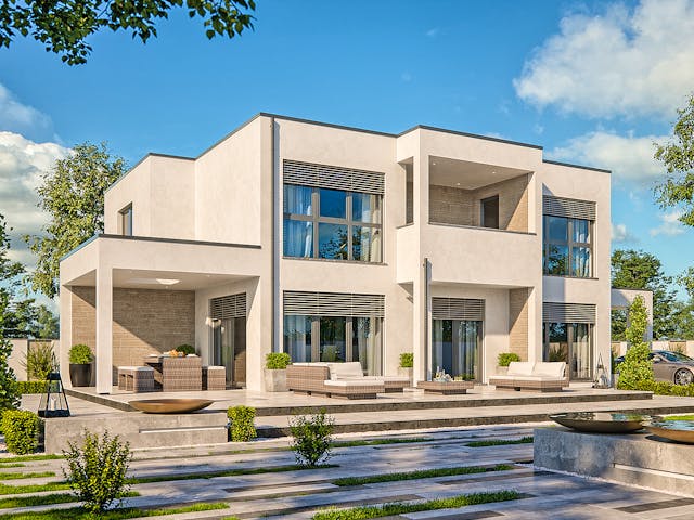 Fertighaus Einfamilienhaus Sydney von RENSCH-HAUS, Cubushaus Außenansicht 1