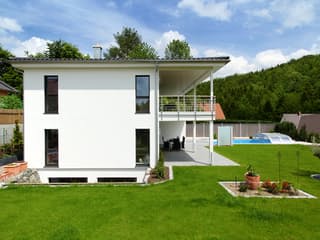 Fertighaus Riederle - Kundenhaus von Bau-Fritz Schlüsselfertig ab 790000€, Stadtvilla Außenansicht 8