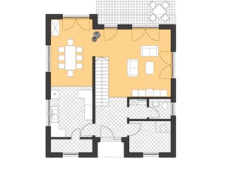 Massivhaus Cubatur 155 von ROTH-MASSIVHAUS Schlüsselfertig ab 375300€, Cubushaus Grundriss 1
