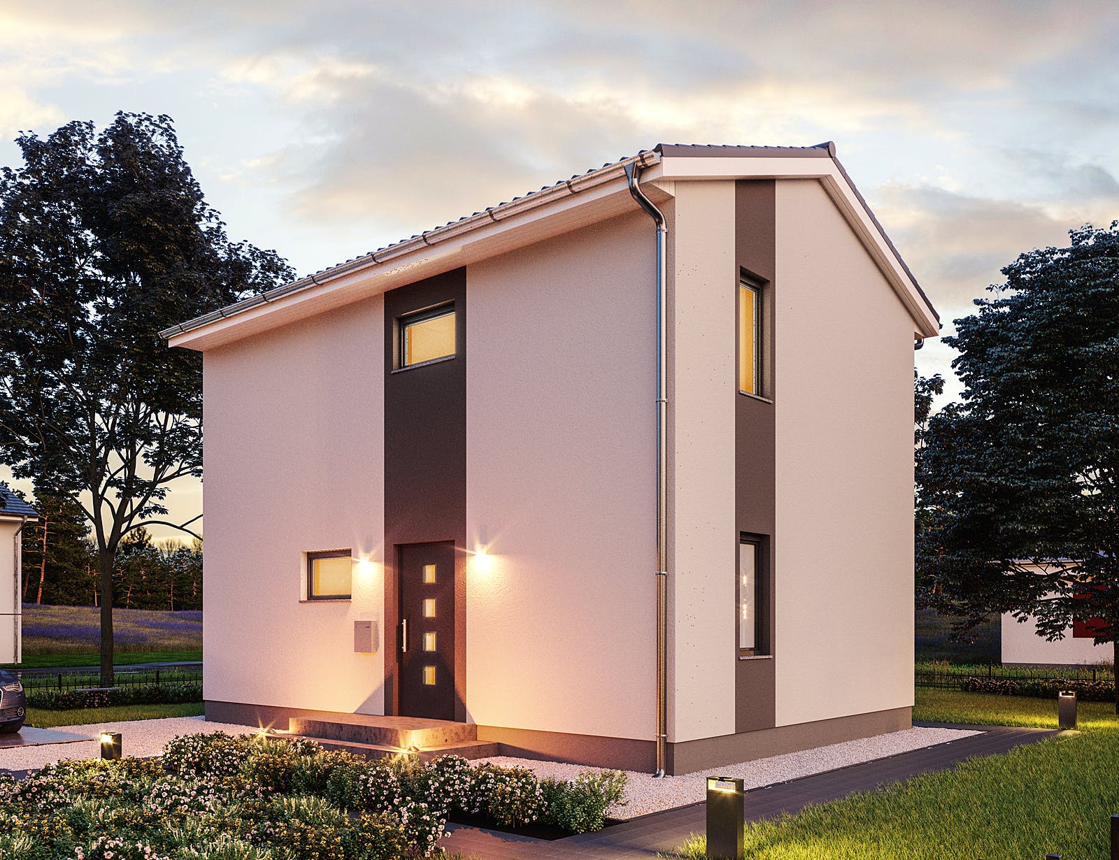 Massivhaus Minimassiv-Haus Fehmarn von ROTH-MASSIVHAUS Schlüsselfertig ab 229200€, Satteldach-Klassiker Außenansicht 2