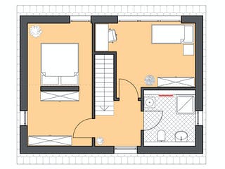 Massivhaus Minimassiv-Haus Fehmarn von ROTH-MASSIVHAUS Schlüsselfertig ab 229200€, Satteldach-Klassiker Grundriss 2
