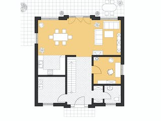 Massivhaus Stadtvilla Modena von ROTH-MASSIVHAUS Schlüsselfertig ab 365300€, Stadtvilla Grundriss 1