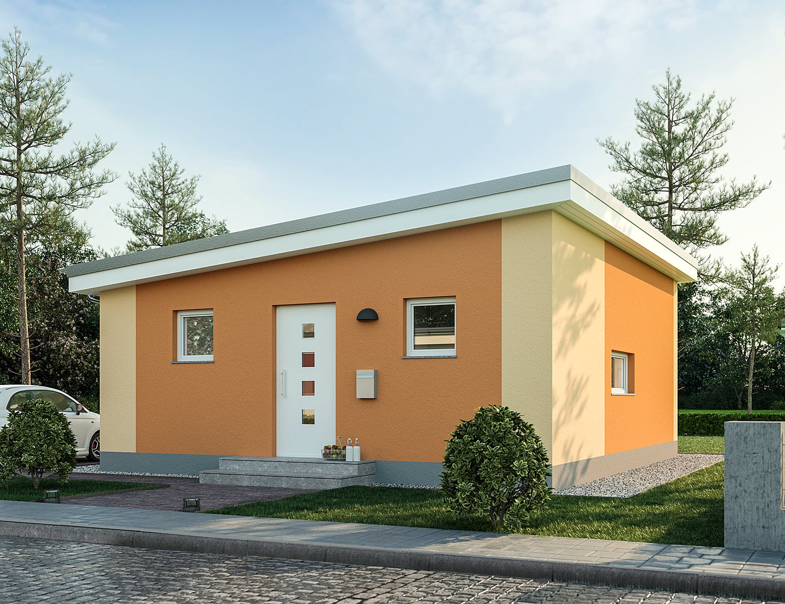Massivhaus Minimassiv-Haus Poel von ROTH-MASSIVHAUS Schlüsselfertig ab 185700€, Bungalow Außenansicht 1