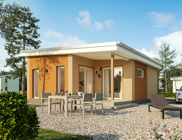 Massives Minihaus mit Pultdach Poel von ROTH-MASSIVHAUS