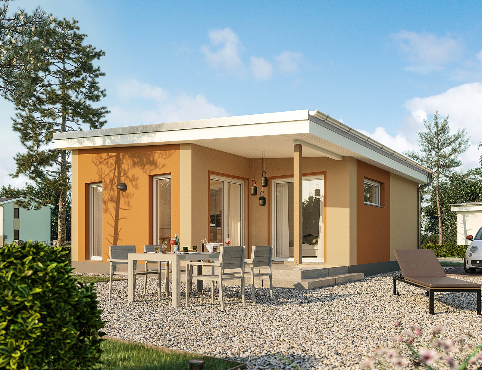 Massivhaus Minimassiv-Haus Poel von ROTH-MASSIVHAUS Schlüsselfertig ab 185700€, Bungalow Außenansicht 2