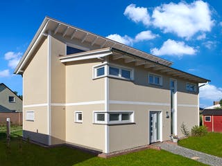 Massivhaus Pultus von ROTH-MASSIVHAUS Schlüsselfertig ab 325800€, Pultdachhaus Außenansicht 1