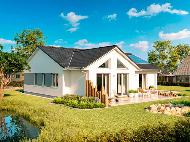 Massivhaus Bungalow Usedom von ROTH-MASSIVHAUS Schlüsselfertig ab 341000€, Bungalow Außenansicht 1