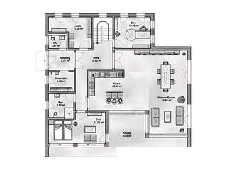 Massivhaus Sapientia von AUREA Massivhaus, Cubushaus Grundriss 1