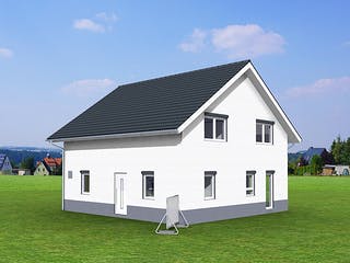 Fertighaus Aktionshaus Familie 155 von Scheller-Haus Schlüsselfertig ab 356685€, Satteldach-Klassiker Außenansicht 2