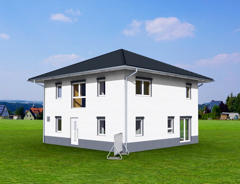 Fertighaus Aktionshaus Stadtvilla von Scheller-Haus Schlüsselfertig ab 382117€, Stadtvilla Außenansicht 2