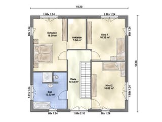 Fertighaus Aktionshaus Stadtvilla von Scheller-Haus Schlüsselfertig ab 382117€, Stadtvilla Grundriss 2