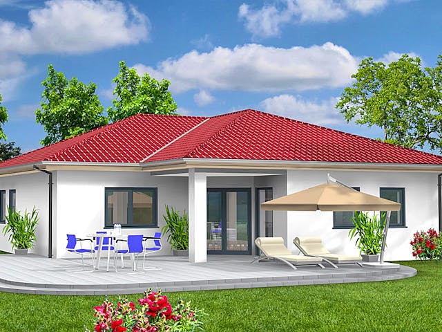Massivhaus Bungalow Pure-Line 8 von Schneider Massivhaus, Bungalow Außenansicht 1