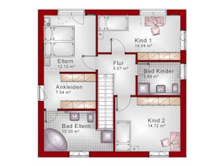 Massivhaus Stadtvilla TOP-Line 14 von Schneider Massivhaus, Stadtvilla Grundriss 2