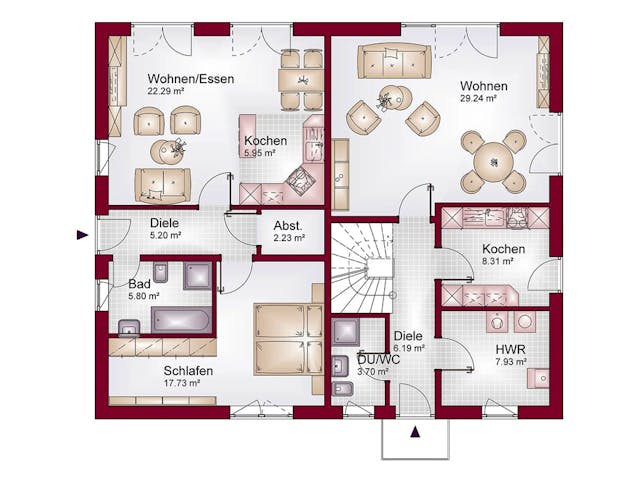 Massivhaus ZFH Generation-Line 119 von Schneider Massivhaus, Satteldach-Klassiker Grundriss 1