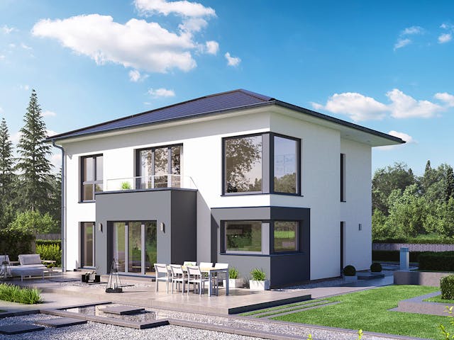 Fertighaus Selection-E-175 E4 von SCHWABENHAUS Schlüsselfertig ab 504278€, Stadtvilla Außenansicht 1 Fertighaus Selection-E-175 E4 von SCHWABENHAUS Schlüsselfertig ab 504278€, Stadtvilla Außenansicht 1