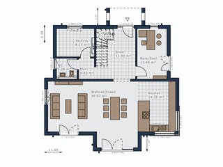 Fertighaus Selection-E-175 E5 von SCHWABENHAUS Schlüsselfertig ab 552168€, Cubushaus Grundriss 1