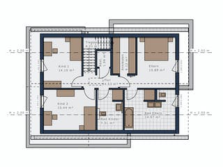 Fertighaus Selection-E-169 E1 von SCHWABENHAUS Schlüsselfertig ab 481401€, Satteldach-Klassiker Grundriss 2