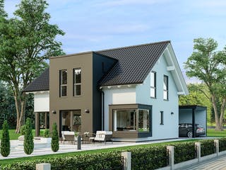 Fertighaus Sensation-E-132 E3 von SCHWABENHAUS Schlüsselfertig ab 380756€, Satteldach-Klassiker Außenansicht 1